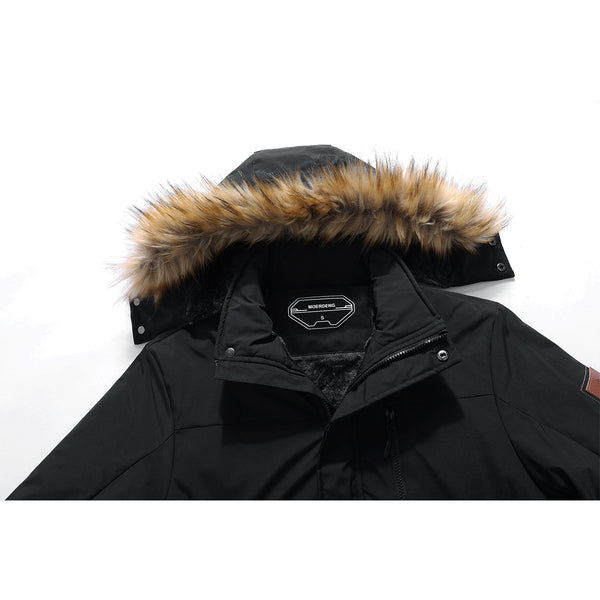 MOERDENG Men's Winter Snow Coat Warm Ski Jacket Waterproof Hooded Work Outerwear