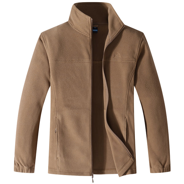 GIMECEN Men's Lightweight Full Zip Soft Polar Fleece Jacket Outdoor Recreation Coat With Zipper Pockets