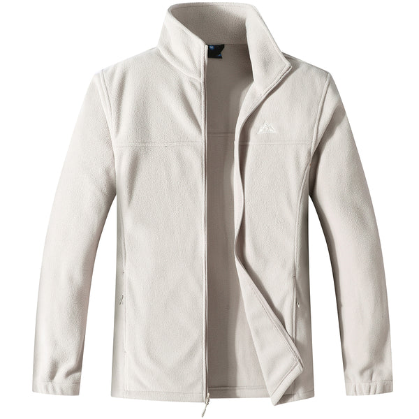 GIMECEN Men's Lightweight Full Zip Soft Polar Fleece Jacket Outdoor Recreation Coat With Zipper Pockets