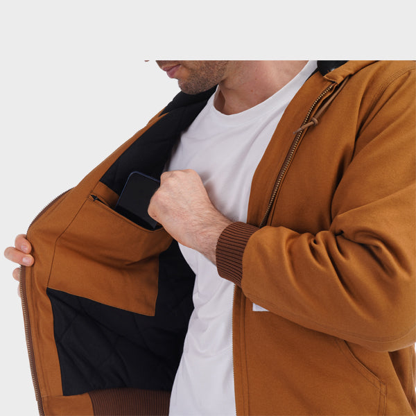 Men's Flannel Lined  Workwear Winter Coat Khaki