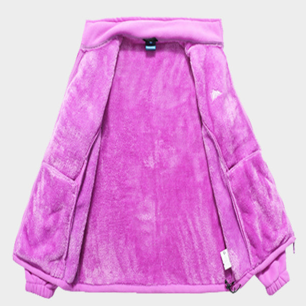 MOERDENG Women's fleece lined jacket Purple