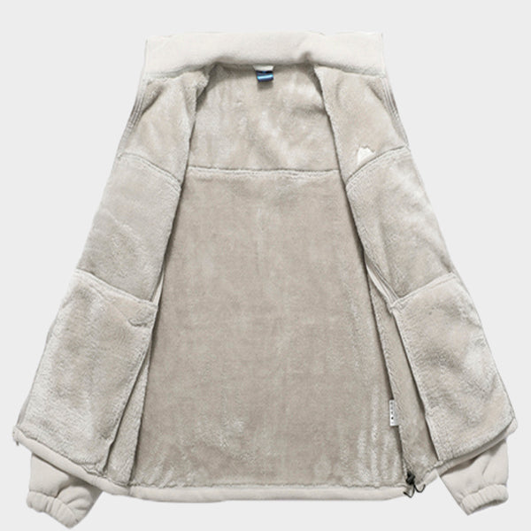 Moerdeng Men's Fleece Lined Jacket Beige