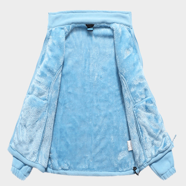 MOERDENG Women's fleece lined jacket Light Blue