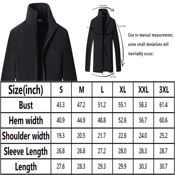 Moerdeng Men's Fleece Lined Jacket Beige